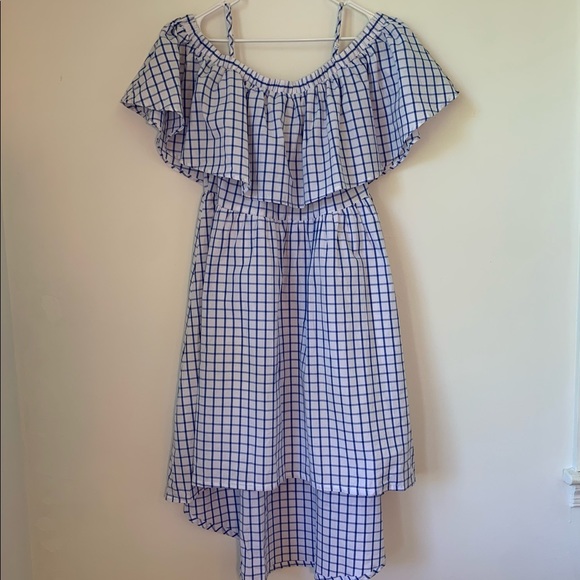 Flying Tomato Off Shoulder Gingham Sun Dress Flaw - Picture 2 of 9